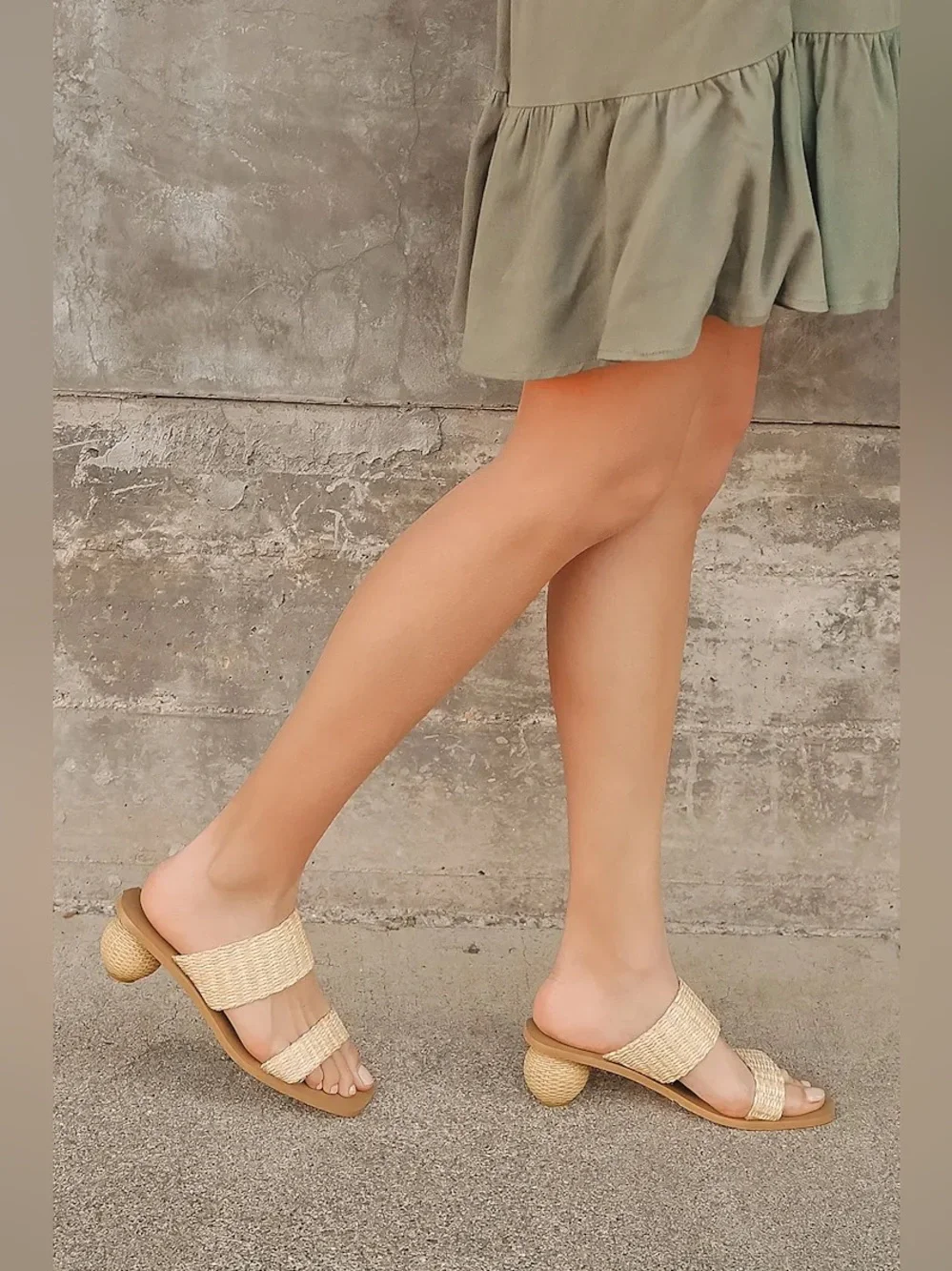 Lulus Vinessa Light Natural High Heel Slide Sandals